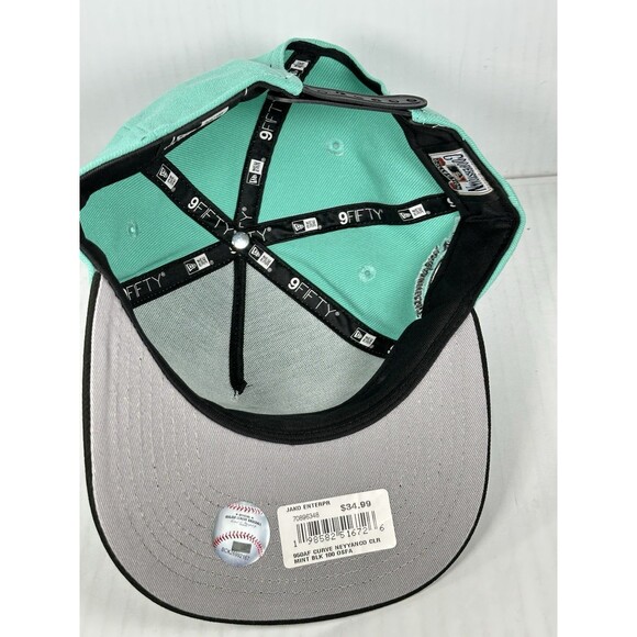 New Era New York Yankees Mint Black Snapback 9FIFTY A-Frame Hat Cap Side Patch - Picture 5 of 5